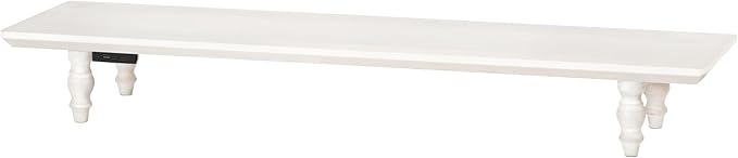 Anji Mountain Monitor Stand - Desktop Organizer & Laptop Riser, Ergonomic Monitor Riser, Space-Saving Monitor Stand for Desk, Durable Construction, Easy Assembly, Ideal for Home & Office,White Wash