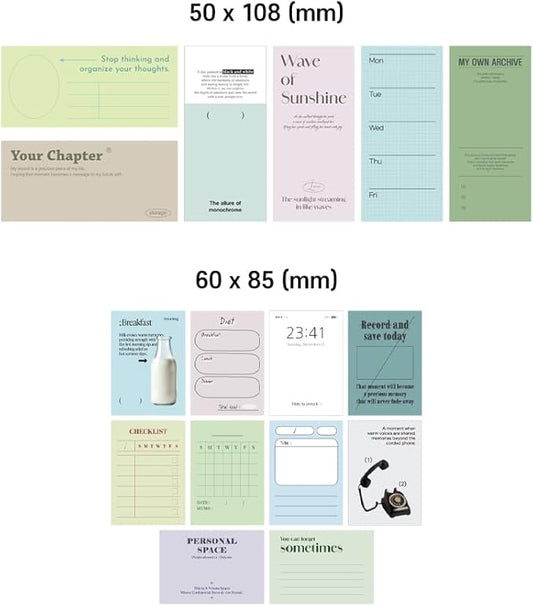 Monolike Today's Record Sticker Pack Series.2 (102Pcs) - Variety Pack, Journal, Scrapbook, Waterproof, Fancy Sticker