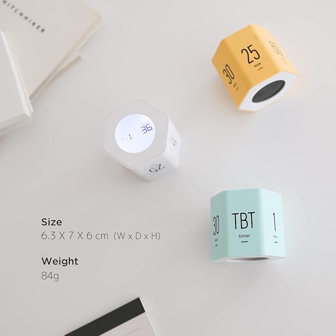 Mooas Multi-Hexagon Clock Cube, Digital Clock, Pomodoro Timer with Backlight 12/24H Count up & Countdown, Flip Timer, Various Time Presets - Ideal for Classroom, Gym, Office (Yellow)