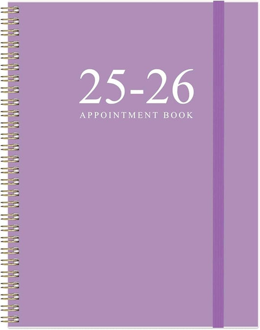 2025-2026 Appointment Book & Planner - 8.5" x 11" Daily Hourly Planner 2025-2026 from July 2025 - June 2026, Weekly Appointment Book with 30-Minute Interval, Purple