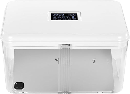 Timed Lock Box, Phone Lock Box with 'Built-in Calendar' Feature, XL Time-Locking Container 13’’x 8.5’’x 7.5’’, Fridges Free Timed Lock Safe for Cell Phones, Snacks and Other Tempting Items