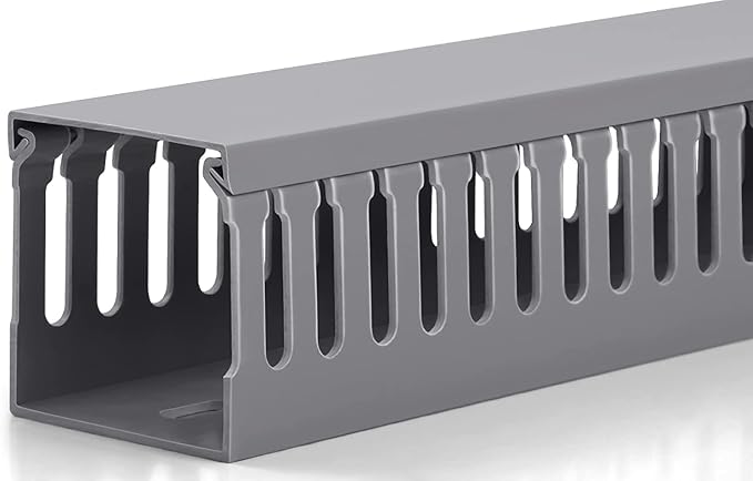 ZhiYo 3x3in Cable Raceway, 6.6FT(2xL3.2FT) Large Wire Tray, Cord Hider for Network Cable Management, Wire Covers for Cords Computer Under Desk, Cord Cover Wall Cable Hider Cable Cover, Gray