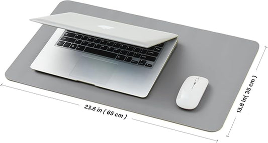 Cork Desk Mat - Small Dual-Sided Desk Pad for Office and Home - Desk Organization and Accessories - Ideal for Large Mouse Pad and Small Desk Mats on Top of Desks(Gray,23.6"x 13.8")