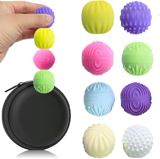 Silicone Balls Fidget Toys for Adults & Teens,Stress Relief Sensory Toys for Autism ADHD Anxiety,Sensory Toy for Fingers Hands,Office Desk Toy,Gift for Women Men Teen Gift(8 Packs)