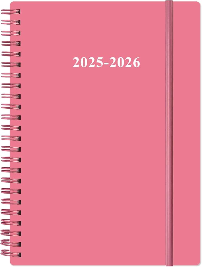 2025-2026 Planner - 18 Months Weekly & Monthly Planner from July 2025 - December 2026, Spiral Planner 2025-2026 with Elastic Closure, Inner Pocket, Medium 5.8" x 8.3",Pink