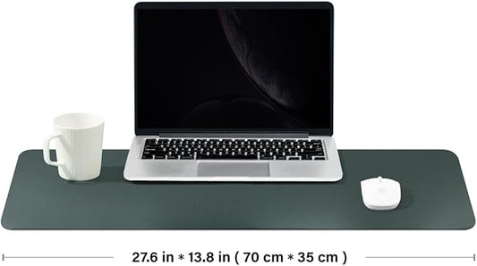 Cork Desk Mat - Dual-Sided Desk Pad for Office and Home - Desk Organization and Accessories - Ideal for Large Mouse Pad and Desk Mats on Top of Desks(Dark Green,27.6"x 13.8")