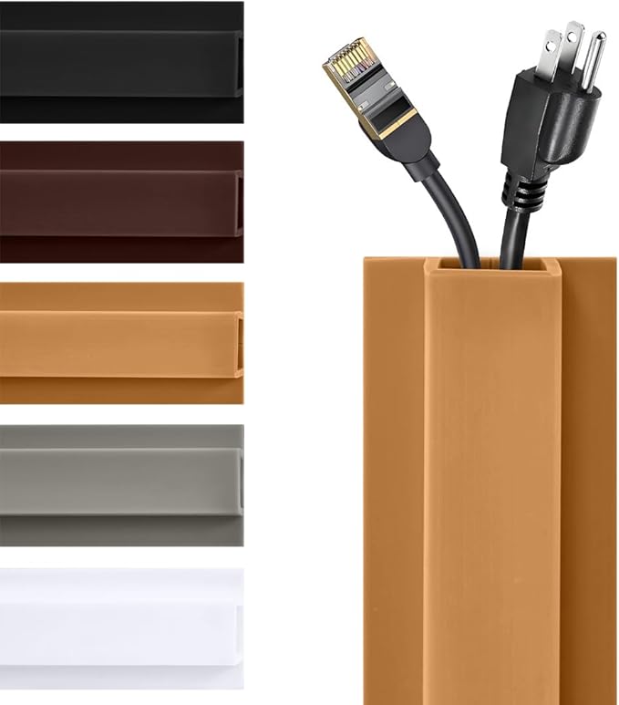 Rubber Bond TV Cord Hider Cable Protector - Strong Self Adhesive Wall Cord Cover Cable Hider - Low Profile Cable Management Wall Cord Concealer Cable Raceway