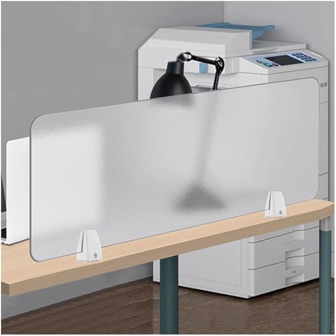 Desk Privacy Panel, Freestanding Frosted Desk Divider, Acrylic Office Partition 23.6”x19.7”, Portable Shield Boards Reduces Distractions for Classroom