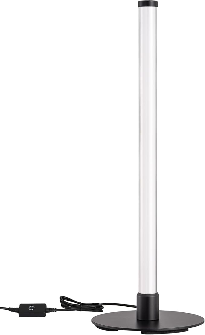 EDISHINE LED Table Lamp, Modern Slim Bedside Lamp with 360° Illumination, Stepless Dimming & 3 Color Temperature, Nightstand Lamp for Bedroom, Living Room, Black