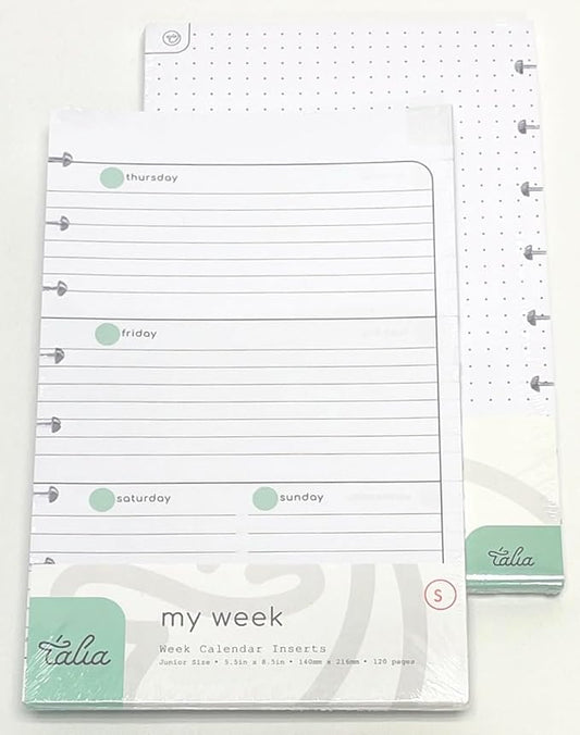 Talia Discbound Notebook Refills (Deluxe Expansion Kit (Classic Dividers), Junior (5.5in x 8.5in))