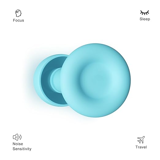 Ear Plugs for Sleeping Noise Reduction Reuseable, Concerts, Focus, Travel, Work, High Fidelity – 7 Pairs Eartips – Flexible Soft – Touch – NRR of 24 and 27 dB Noise Cancelling (Blue)