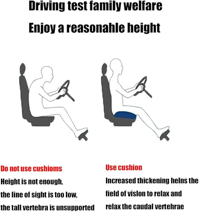 Back Cushion for Office Chair/with Carry Handle Car Seat Cushions for Short People Lower Back Pain Relief-for Car/Wheelchair/Computer and Desk Chair/Seat Cushion Pillow for Office Chair/Blue