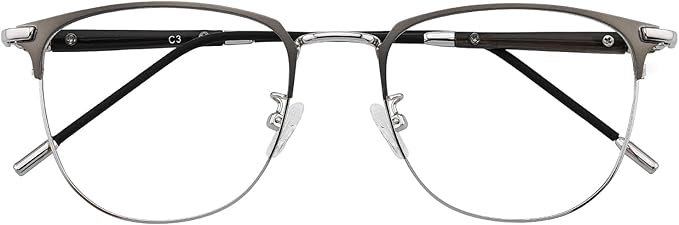 GUDVUE Blue Light Glasses, Computer/Gaming/TV/Phones Glasses for Women/men, Anti Glare/UV400/Eye Strain, Shiny Gunmetal Pro