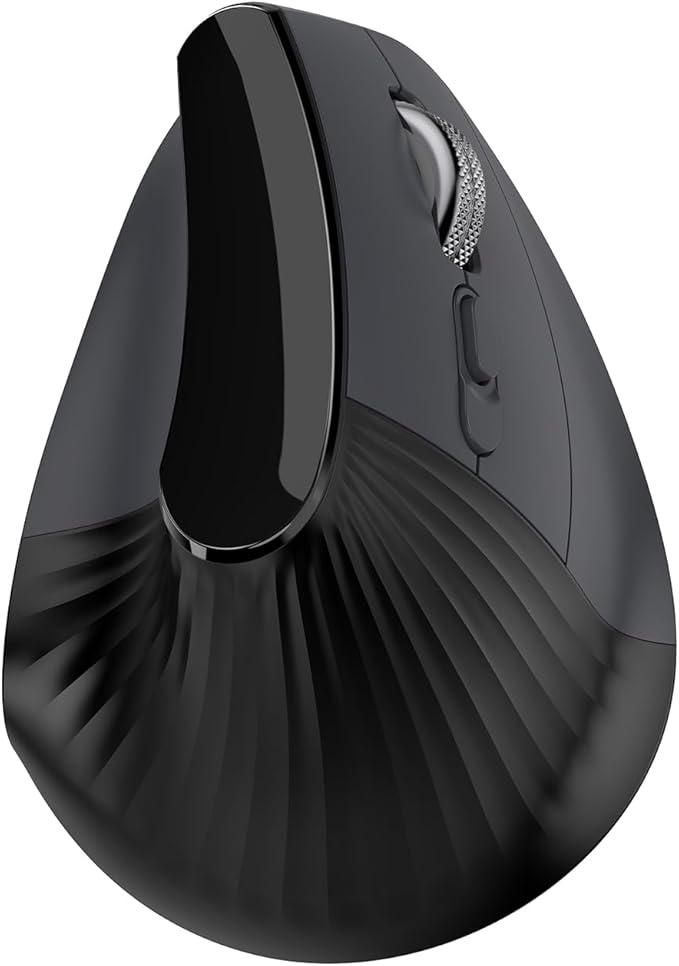 Ergonomic Vertical Mouse Wireless, Bluetooth Ultra-Fast Scrolling 4800 DPI Rechargeable Ergo Mouse, 2.4G Quiet Clicks 6 Buttons RGB Optical Mice, 3 Multi-Device Connectivity for Mac, Laptop - Black