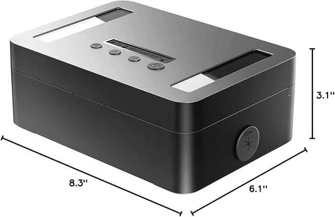 Metal Time Lock Box with Emergency Unlocking, Phone Timed Locked Box with Timer, Timed Locking Container, Audio Prompt, Self-Discipline Gift, 365 Days Max for Cellphone/iPad Mini/Medication