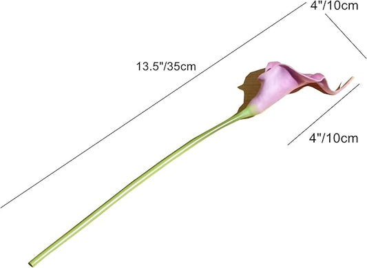 Mandy's PU Light Purple Calla Lily Artificial Flowers 20 Stems 13.5in Faux Realistic Centerpiece DIY Bridal Bouquet Home Décor