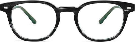 Dollger Blue Light Blocking Glasses For Woman Men Thick Square Frame Round Non-Prescription, For Computer,Work, TV,Gaming