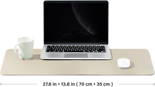 Cork Desk Mat - Dual-Sided Desk Pad for Office and Home - Desk Organization and Accessories - Ideal for Large Mouse Pad and Desk Mats on Top of Desks(Beige,27.6"x 13.8")