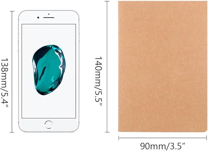 20 Pack Dot Grid Small Pocket Notebook Journals Bulk with Thick Dotted Paper, 60 Pages, 5.5x3.5 inch, A6 Size, Kraft Cover, Diary Writing Sketchbook Subject Notebooks Planner