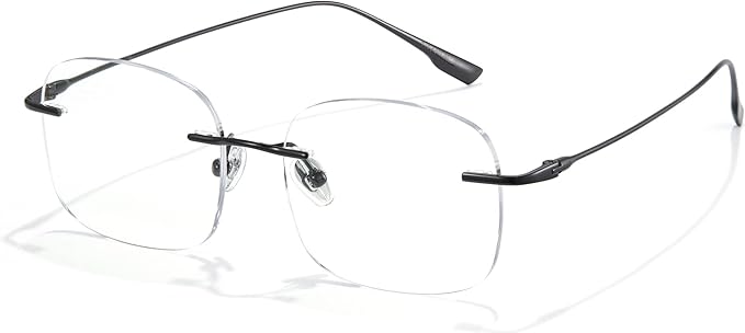 Cyxus Titanium Blue Light Glasses for Men Frameless Rimless Glasses UV protection Eyeglasses