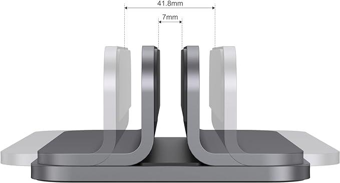 Aluminum Laptop Vertical Stand Organizer, Sturdy Laptop Computer Holder Desktop Stand Compatible with New Retina Apple MacBook Pro/Air, Mac mini and iPad Pro - Spacegrey