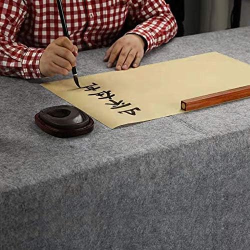 MEGREZ Chinese Calligraphy Drawing Felt Mat, Sumi Xuan Paper Painting Felt Desk Pad for Chinese Calligraphy Writing Japanese Drawing, Gray, 19.6 x 27.5 inch (50 x 70cm)