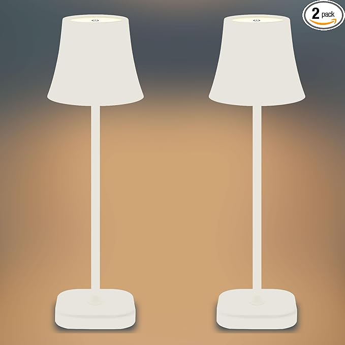 Cordless Table Lamp: Portable LED Desk Lamp: 5400mAh Rechargeable Battery Operated Lamp: 3 Color Stepless Dimming Outdoor Touch Lamp Bedside Table Lamps for Living Room Bedroom Home Office