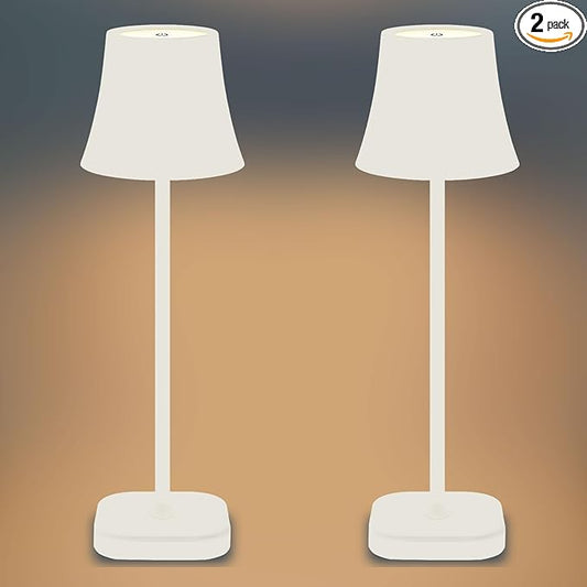 Cordless Table Lamp: Portable LED Desk Lamp: 5400mAh Rechargeable Battery Operated Lamp: 3 Color Stepless Dimming Outdoor Touch Lamp Bedside Table Lamps for Living Room Bedroom Home Office
