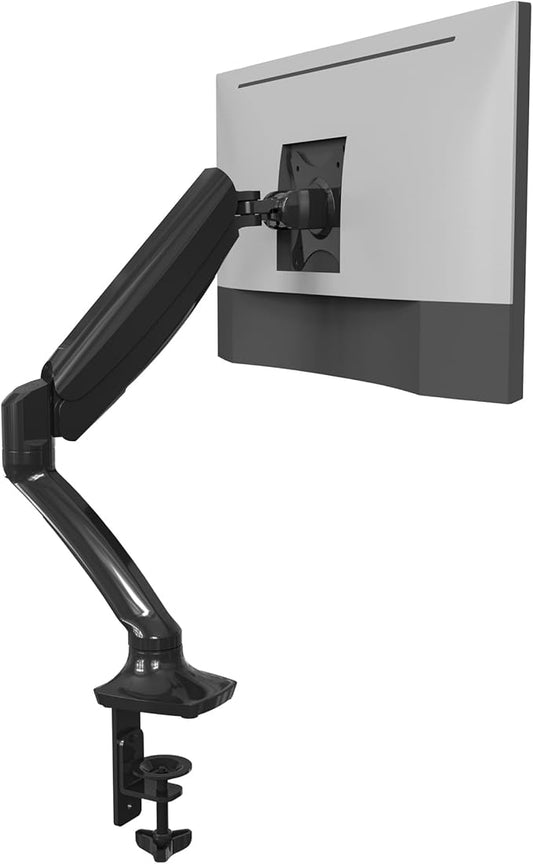 FlexiSpot Single Monitor Stand for Desk Adjustable Spring Vesa Monitor Mount with C Clamp for 10 to 27 Inch Computer Screens Heavy Duty Monitor Arm Hold up to 3.3 to 11lbs, Black