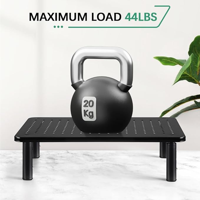 FURWOO 2 Pack Laptop Stand Desk Monitor Stand for Computer Printer Notebook 3 Height Adjustable Laptop Riser for Office Home School Black