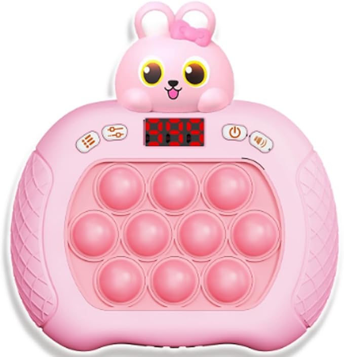 Quick Push Bubble Game,POP Toy Fast Push Game,Quick Push Pop Fidget Toys for Kids 3-12 Years Old,6 Game Mode Upgrades,Handheld Puzzle Games for Halloween and Christmas,Sensory Toys (Rabbit)