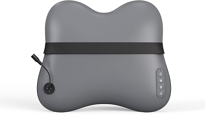 Back Massager, Shiatsu and Percussion Massage, Cordless Lower Back Massage for Pain Relief Deep Tissue, Back Massager with Heat,4D Neck Massager and Massage Pillow fror Shoulder,Grey