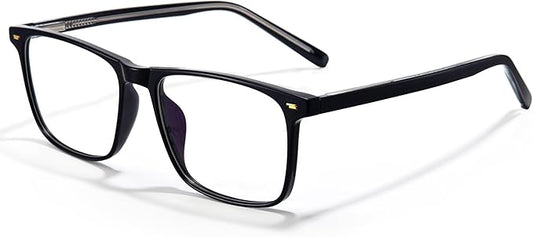 ANRRI Blue Light Glasses Men Anti Eyestrain Oversized Computer Gaming Eye Protection Square Glasses Women Black