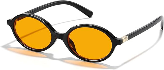 Trendy Amber Blue Light Blocking Glasses Orange Lens for Better Sleep,Computer Eye Strain Men Women Gaming Glasses