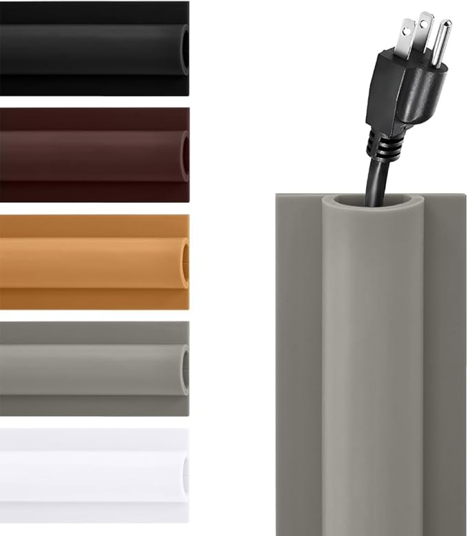 Rubber Bond TV Cord Hider Cable Protector - Strong Self Adhesive Wall Cord Cover Cable Hider - Low Profile Cable Management Wall Cord Concealer Cable Raceway