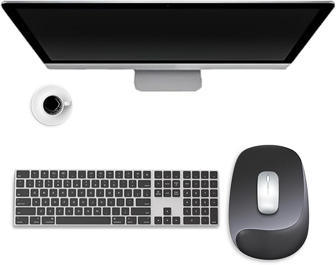 Wrist Rest Support for Mouse Pad and Keyboard Set, Ergonomic Gel Wrist Support - Fabric with Non-Slip, Soft & Comfortable, Relieve Office or Gaming Wrist Pain (Black)