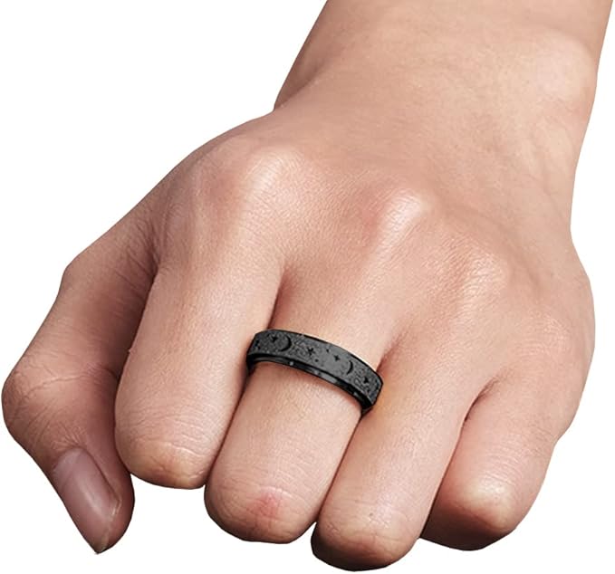 Anxiety Relief Spinner Ring - Stainless Steel Fidget Ring for Women & Men