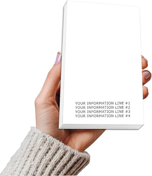 DEBRADALE DESIGNS 3" x 5" Customizable Unruled Memo Pads - Boost Office Productivity with Personalized Note-Taking - 20, 40, or 60 Pad Options, 50 Sheets Each - Sustainable, American-Made Quality