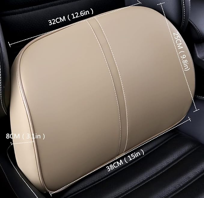 ZHONGLI Memory Foam Lumbar Support Pillow-Middle/Lower Back Support Cushion-Used for car Seats, Office Chairs, recliners, etc. (Beige)