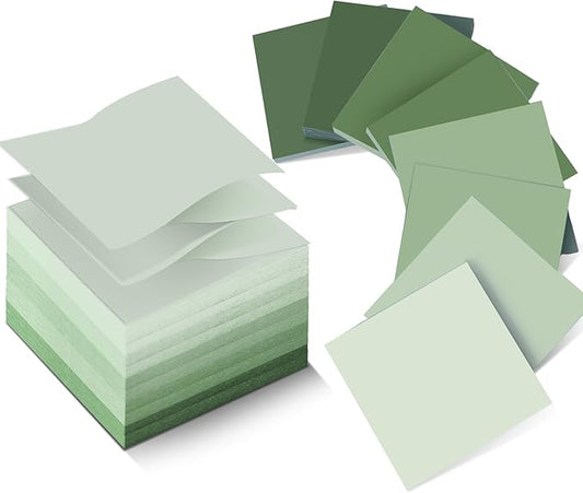 24 Pcs Sage Green Sticky Notes 1680 Sheets Sage Green Office Supplies 3 x 3 Inches Pastel Self Stick Note Pads for Teacher Women Gift Office School Bible Journaling Planner (No Lined)