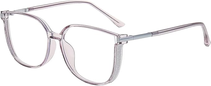 GUDVUE Oversized Blue Light Glasses, Computer Reading/Gaming/Phones Glasses, Anti Glare/UV400/Eye Strain, Large Square Frame