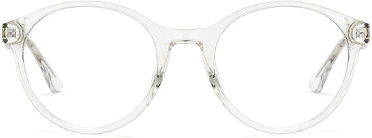 Cyxus TR90 Oversized Blue Light Blocking Glasses Women - Spring Hinge Round Frame Computer Use Anti Eye Strain 8018