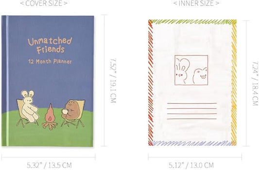 Monolike Hardcover Unmatched Friends Diary, 03. Purple - Academic Planner Weekly & Monthly Planner