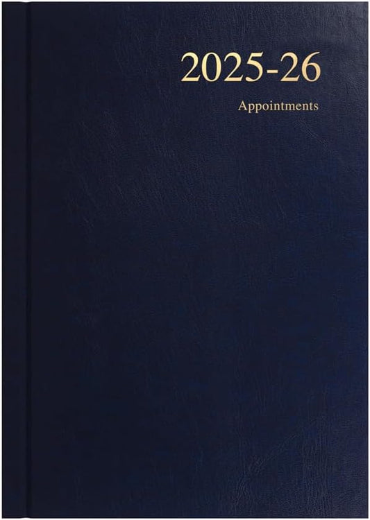 Collins 'Essentials' 12 Month Mid/Academic Year Planner, July 2025-July 2026 - ESSA51M.65-2526 -Day-to-Page Appointments Diary, A5 Hard Cover, Dark Blue
