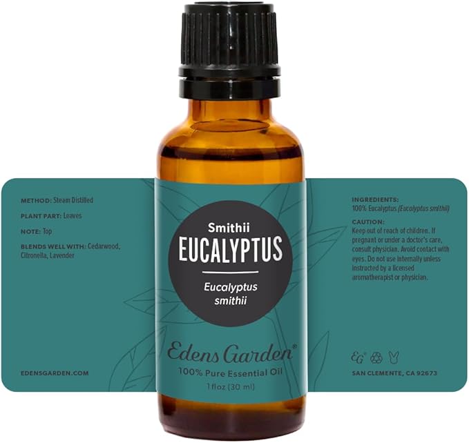 Edens Garden Eucalyptus- Smithii Essential Oil, 100% Pure Therapeutic Grade (Undiluted Natural/Homeopathic Aromatherapy Scented Essential Oil Singles) 30 ml