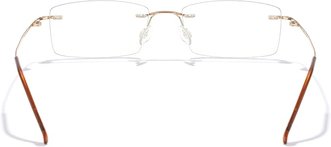 Cyxus Titanium Blue Light Glasses for Men Blue Light Blocking Eyewear Ultra Light Anti Eye Strain Rimless Eyeglasses Reduce Headache