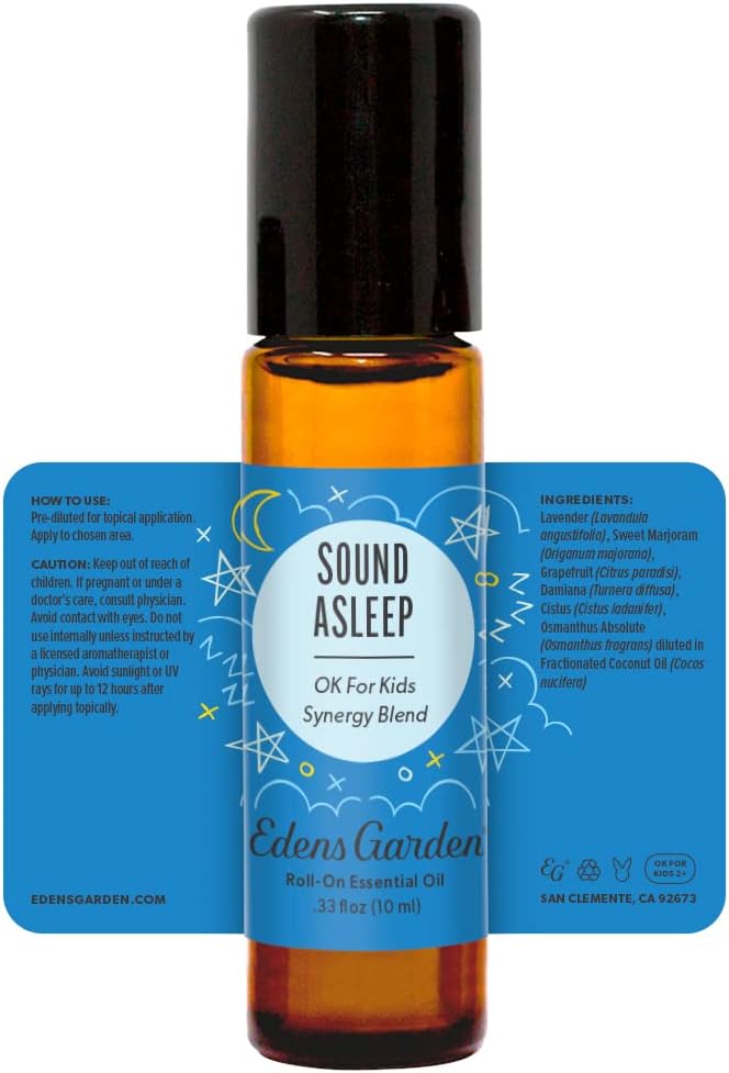 Edens Garden Sound Asleep Essential Oil Roll-On Blend- 100% Pure Premium Grade, Natural, Therapeutic, Aromatherapy, Kid & Skin Safe, The Best For Body, Travel, Relaxation Pre-Diluted 10 ml (.33 fl oz)