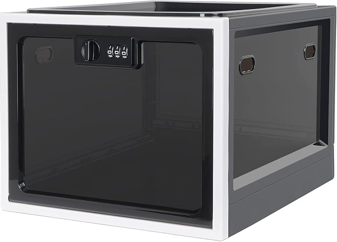 Lalifebuss Medicine Lock Box, Medication Lockable Container for Refrigerator Food Safe Locking Box Tablet Phone Locked Box for Kitchen Home School and Office Safety