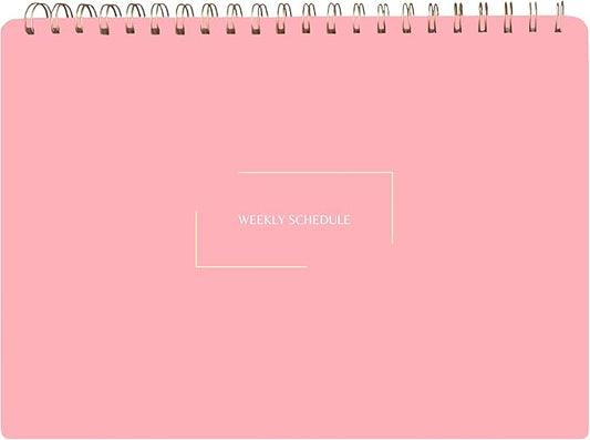 Undated Weekly Schedule | Business Planner | 8.25” x 11.75” ADHD Organizer | Premium Multi-Layout Schedule | Pink | Landscape Layout
