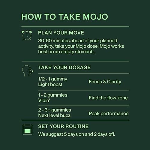 Mojo Focus Gummies with Lion’s Mane, Panax Ginseng, Ginger Root, Cordyceps, SAM-e, and Nootropics, Energy and Focus Supplement, Vegan, Strawberry Tangerine (20 Count - Pack of 3)